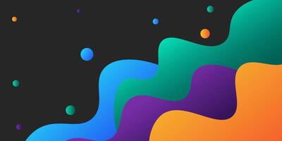 Colorful solid blue and black geometric business banner design. Creative banner design with wave and circle shape. Simple and cool. vector