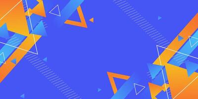 Abstract background with geometric triangle pattern blue and orange arrow concept. the background is bright blue. eps 10 vector