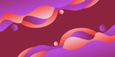 Red background design with purple and orange wave paper cut. Composition of paper cut shapes. Eps10. vector