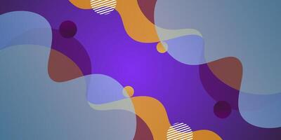 Purple and yellow geometric business banner design. with wave shapes and lines on a purple background. Simple horizontal banner. eps 10 vector