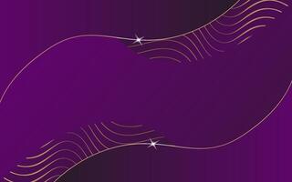 Luxury Background of Purple Dynamic Overlapping Layers with Elegant Light Gold line Effect. vector
