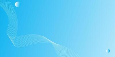 Dynamic background of light blue gradient illustration with simple wave line and circle style. Cool design. vector