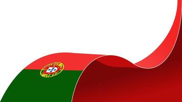 waving portugal flag ribbon background with copy space for text. portugal national day vector