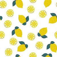 Lemons Seamless Pattern Isolated vector