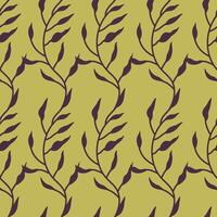 Yellow Botanical Leaf Seamless Pattern vector