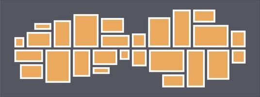 grid layout abstract photo frames template vector