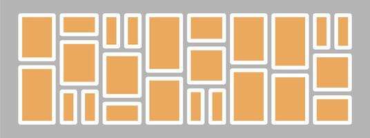 abstract photo frames and digital photo wall template vector