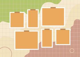 Pictures or photos frame collage. comics page grid layout abstract photo frames and digital photo wall template vector