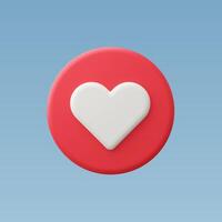 3d Realistic Love button vector