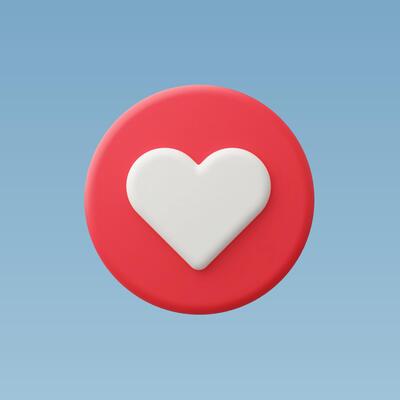 3d Realistic Love button