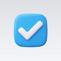 3d Realistic Check mark button vector