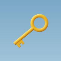 3d Realistic Key icon vector