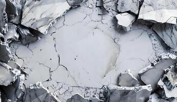 Cracked marble texture frame background photo