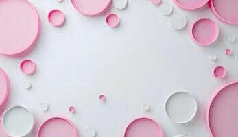 Pink and white circle background photo