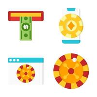 Flat Icons for Casino UI Design vector