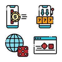 Sleek Icons for Casino Interface Design vector