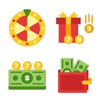 Simplified Icon Set for Gambling Platforms vector