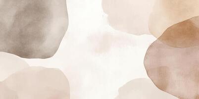 Abstract horizontal watercolor nordic style background. brown beige color vector