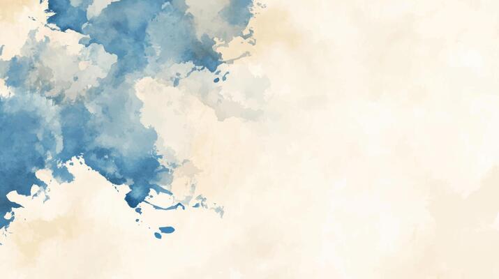 watercolor background with abstract brushed splattered texture in horizontal orientation. Hand drawn texture. Brush stroked painting pastel blue color watercolour