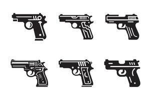 Simple gun silhouette isolated on white background vector