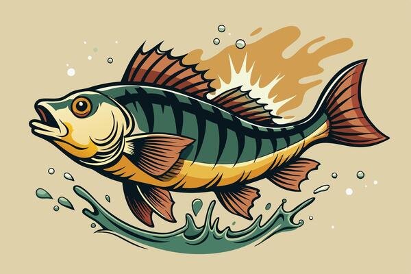 A fish with a big mouth and a big tail