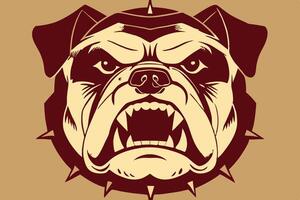 A bulldog head with spikes on it vector