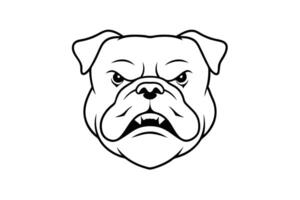 A black and white drawing of a bulldog vector