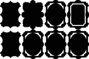 A set of black and white frames with a border vector