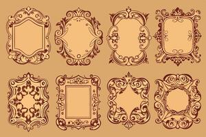 Set of vintage frames illustration vector