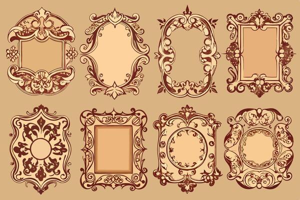 Set of vintage ornate frames