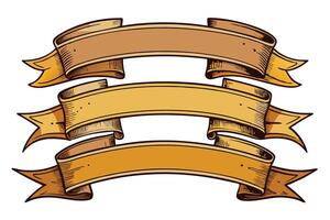Three ribbons with different colors and designs vector