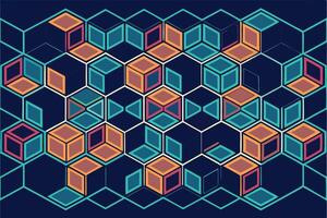 Abstract geometric pattern with cubes vector