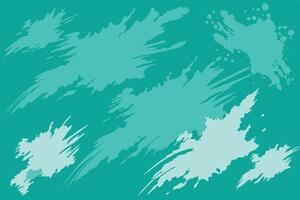 A set of paint splatters on a turquoise background vector
