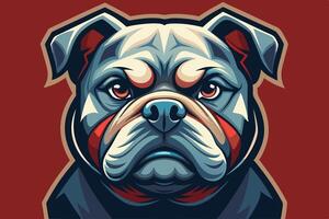 A bulldog dog with a red nose and red eyes vector