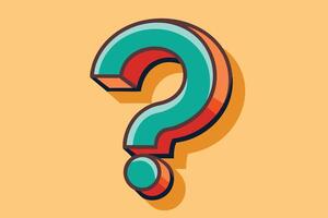 An illustration of a question mark on a yellow background vector