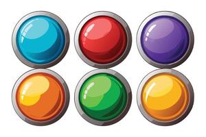 A set of colorful buttons with different colors vector