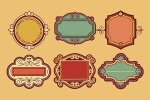 Set of vintage frames with ornate design vector