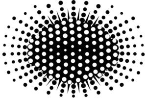 A black and white image of a circle with dots vector