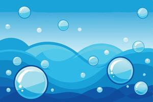 Water bubbles and bubbles in the ocean background vector
