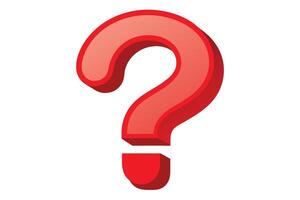 A question mark is shown on a white background vector