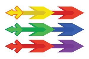 Four arrows with different colors on a white background vector