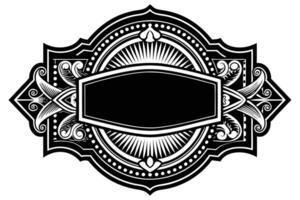 Black and white ornate frame vector