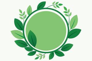 Green leaf frame with a white background vector