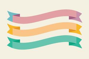 Three colorful ribbons on a white background vector