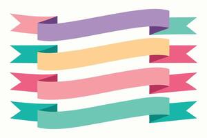 A set of colorful ribbons on a white background vector
