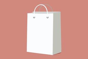 White paper bag on a pink background vector