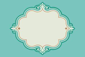 A vintage frame with ornate design on a blue background vector