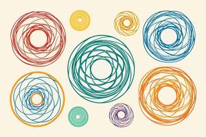 A set of colorful circles with different sizes and colors vector