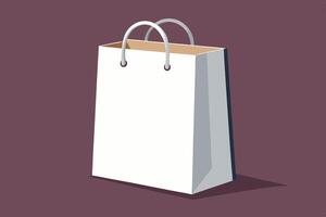 White paper shopping bag illustration vector