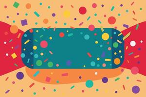 A colorful candy wrapper with confetti and confetti vector
